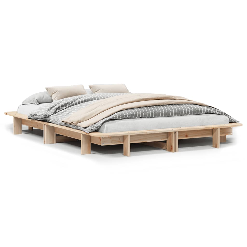 Bed Frame without Mattress 120x200 cm Solid Wood Pine