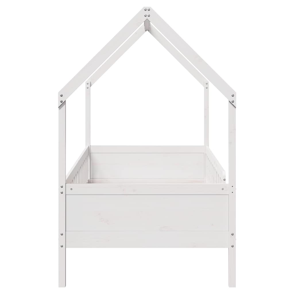 Kids' House Bed Frame without Mattress White 90x200 cm Pine