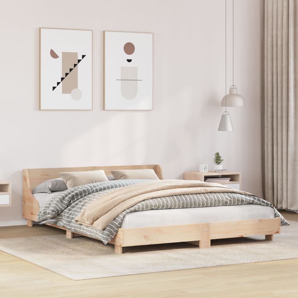 Bed Frame without Mattress 120x200 cm Solid Wood Pine