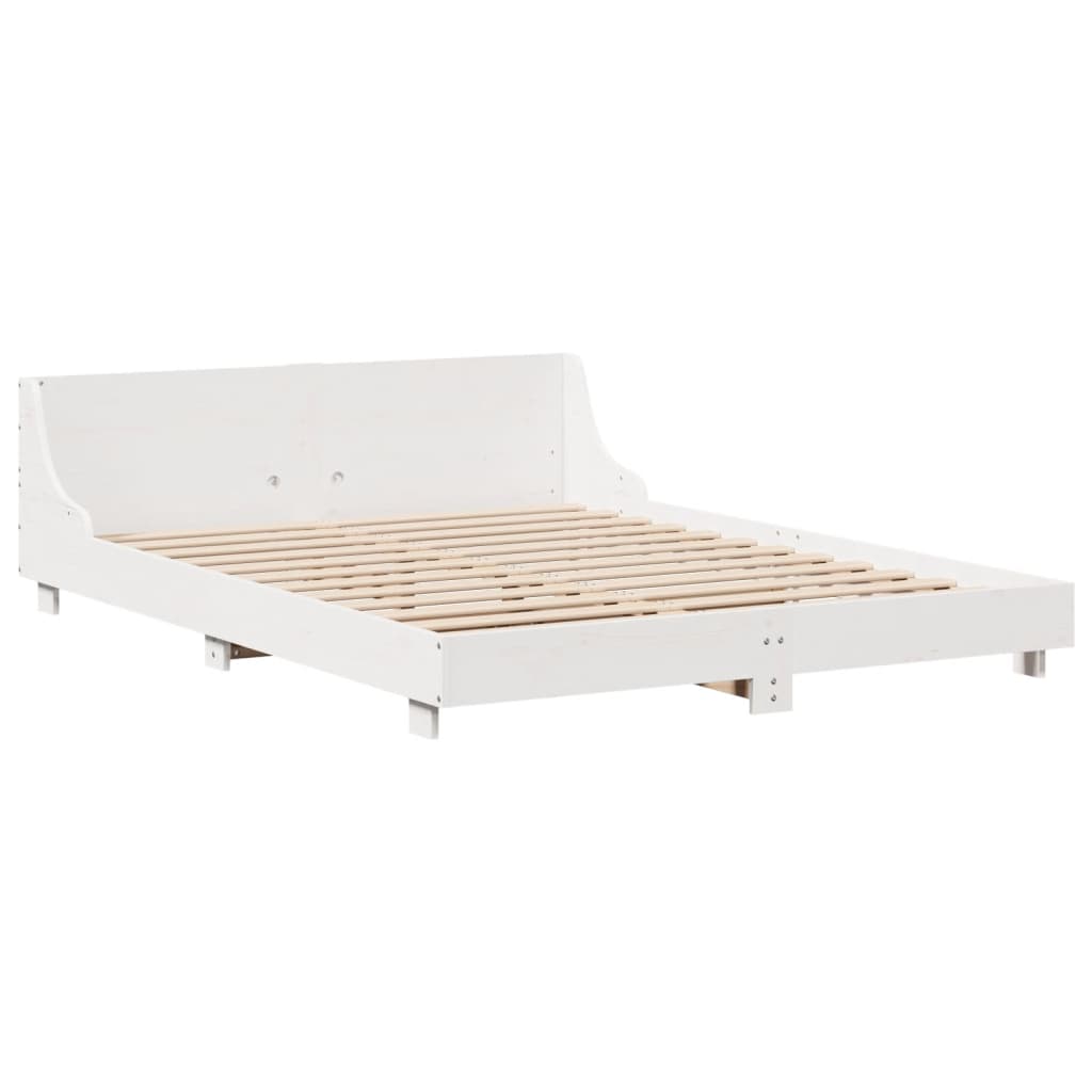 Bed Frame without Mattress White 120x200 cm Solid Wood Pine