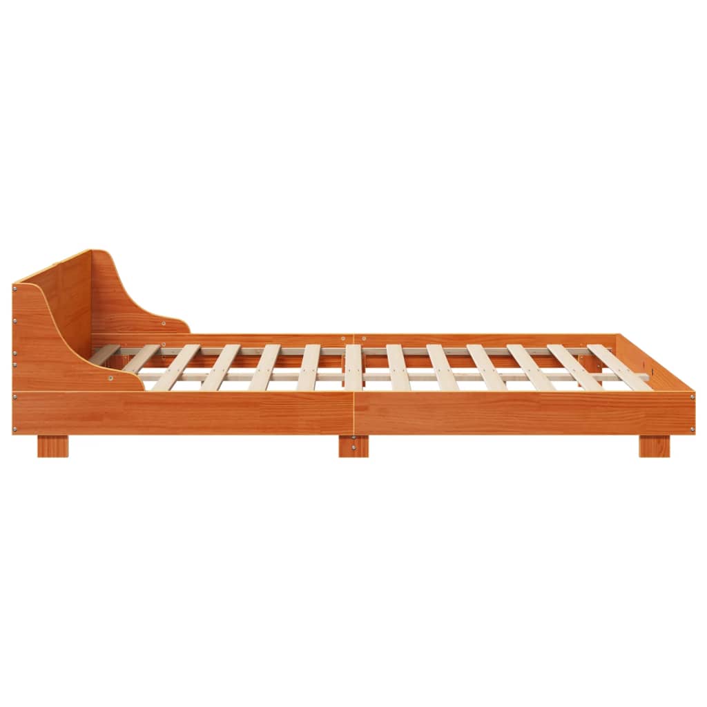 Bed Frame without Mattress Wax Brown 120x200 cm Solid Wood Pine