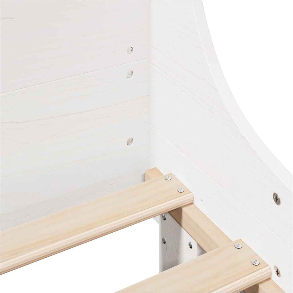 Bed Frame without Mattress White 100x200 cm Solid Wood Pine