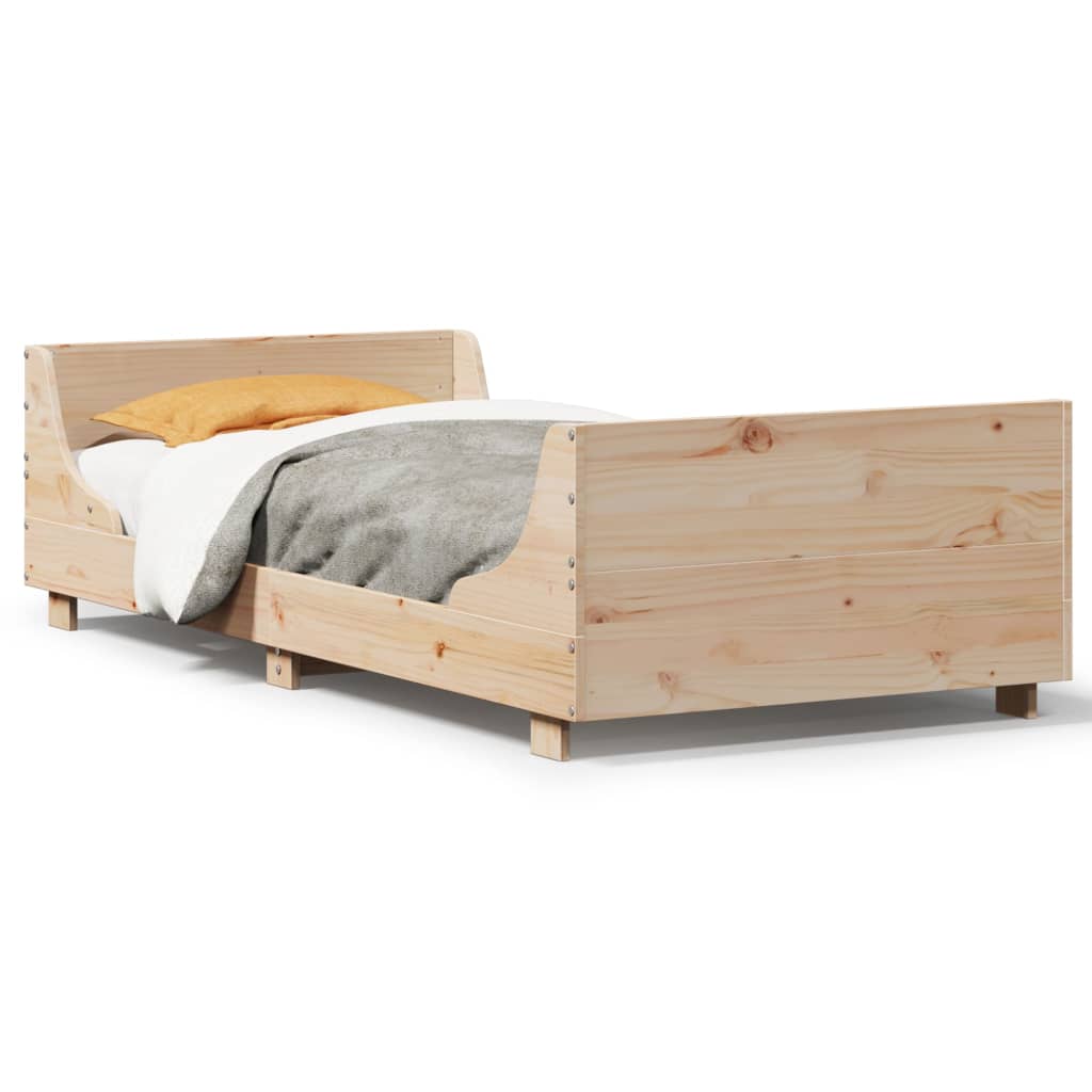 Bed Frame without Mattress 90x200 cm Solid Wood Pine
