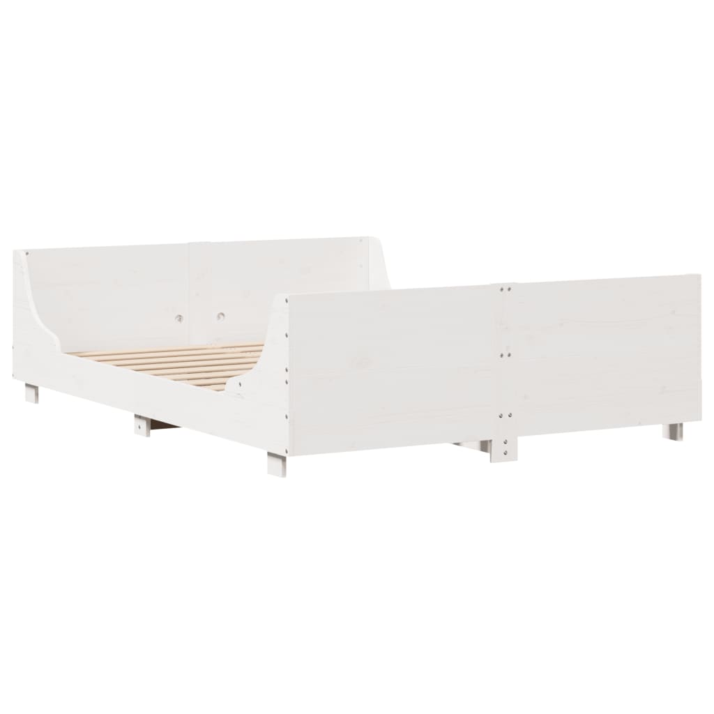 Bed Frame without Mattress White 120x190 cm Small Double Solid Wood Pine