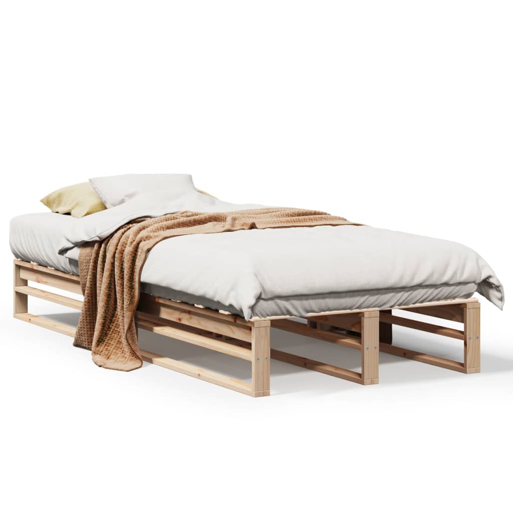 Bed Frame without Mattress 100x200 cm Solid Wood Pine