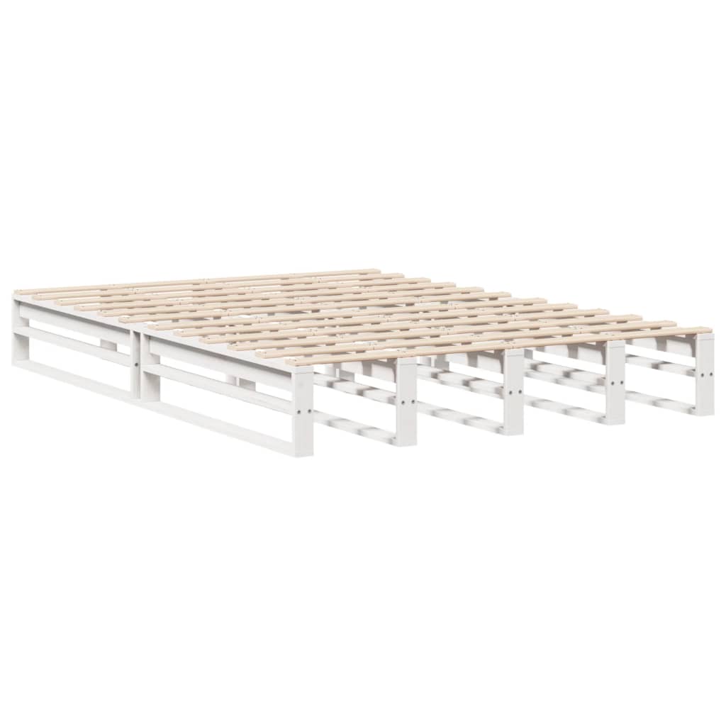 Bed Frame without Mattress White 160x200 cm Solid Wood Pine
