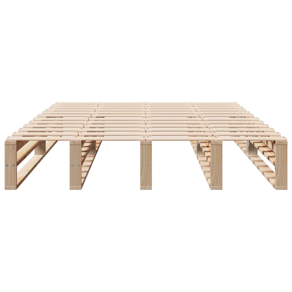 Bed Frame without Mattress 135x190 cm Double Solid Wood Pine