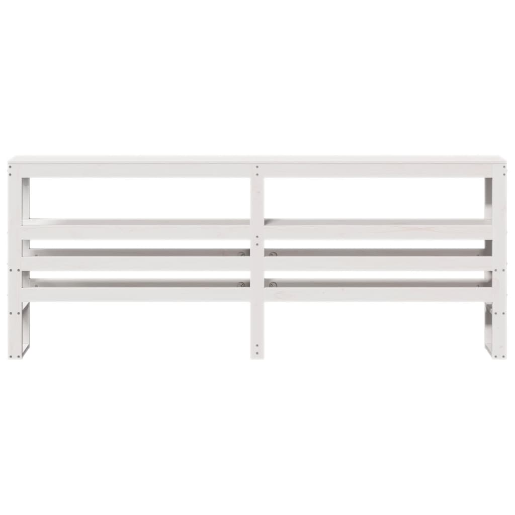 Headboard with Shelves White 180 cm Solid Wood Pine