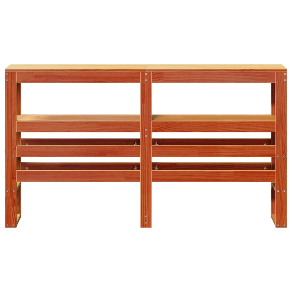 Headboard with Shelves Wax Brown 140 cm Solid Wood Pine