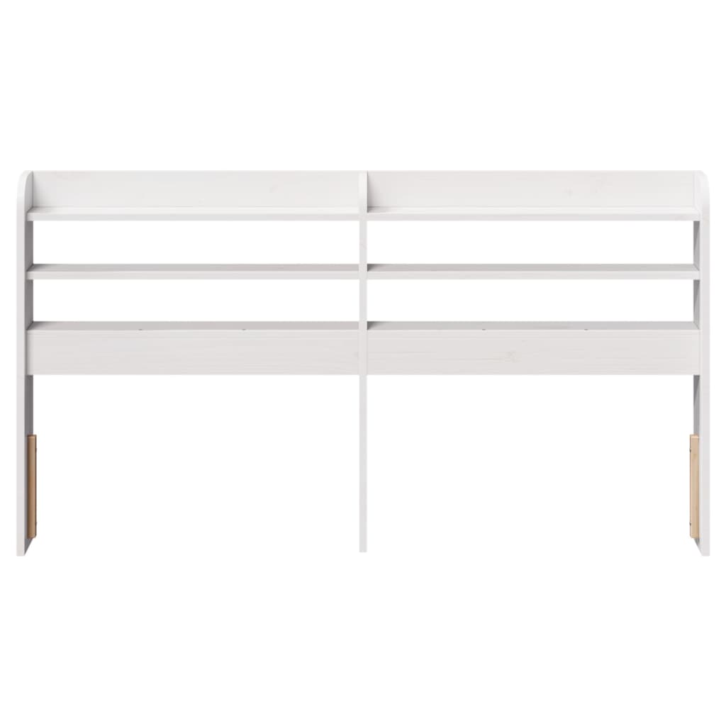 Headboard with Shelves White 135 cm Solid Wood Pine