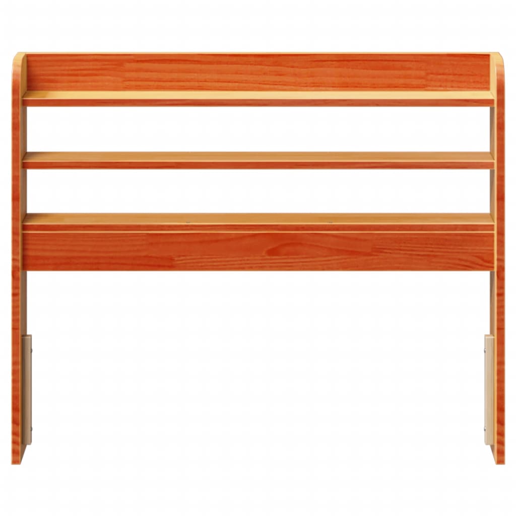 Headboard with Shelves Wax Brown 90 cm Solid Wood Pine