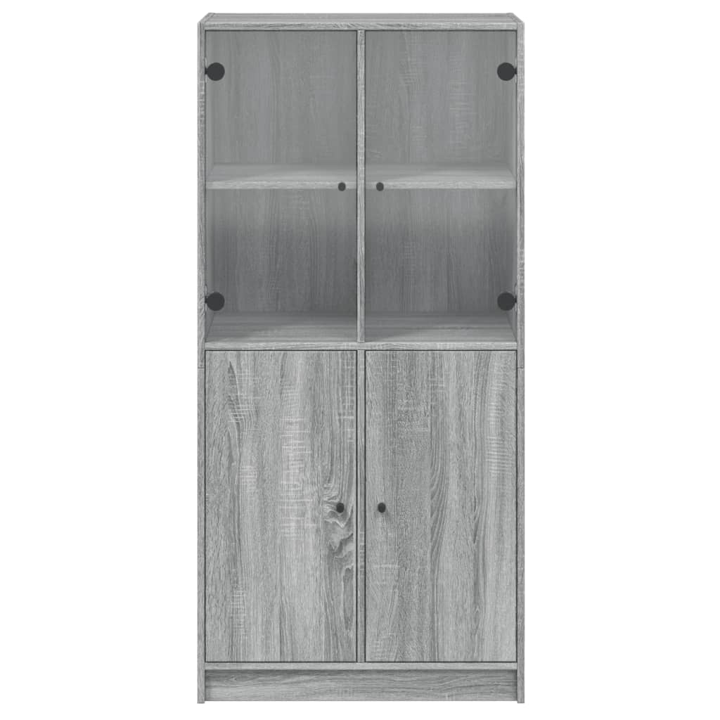 Highboard with Doors Grey Sonoma 68x37x142 cm Engineered Wood