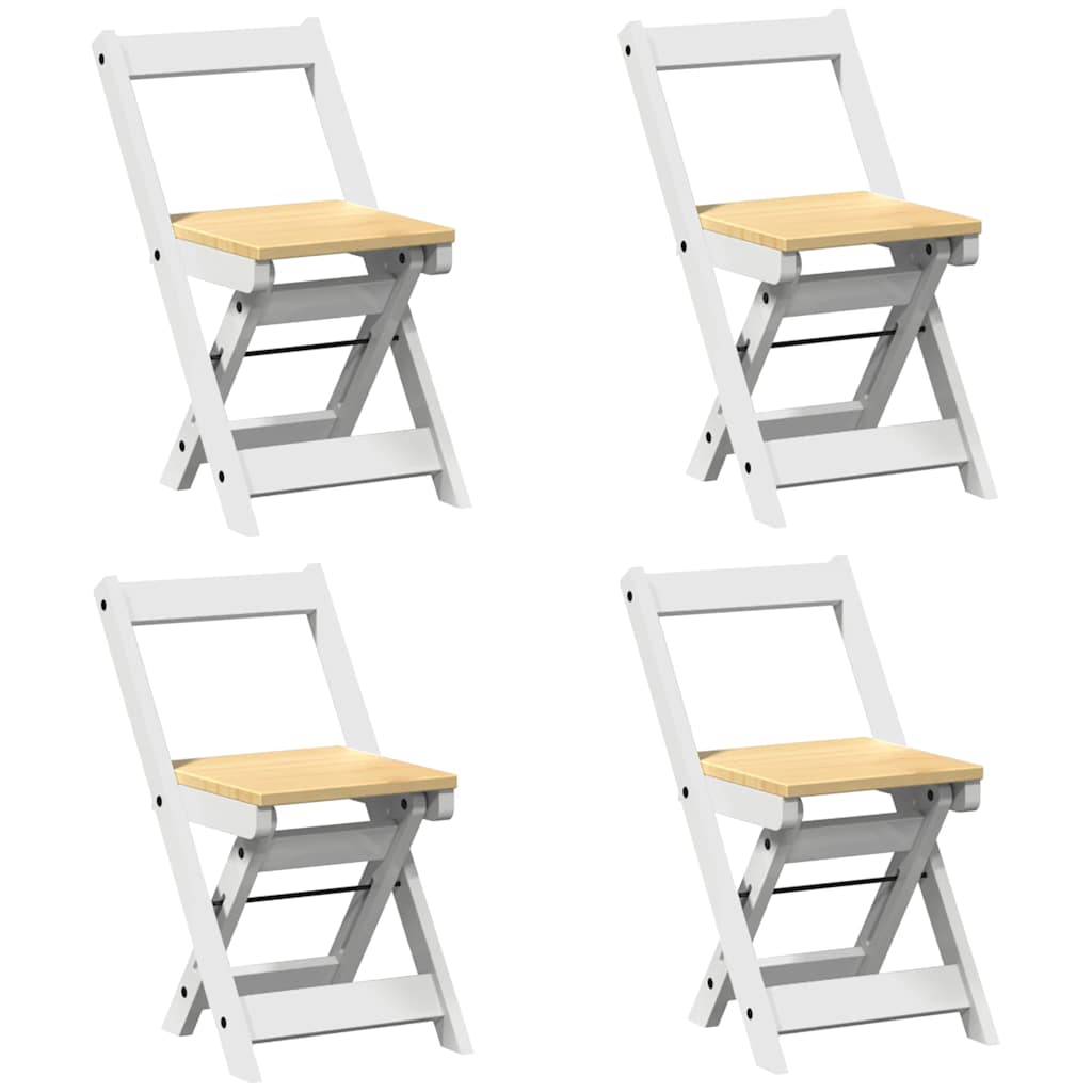 Dining Chairs Foldable 4 pcs Corona White Solid Wood Pine
