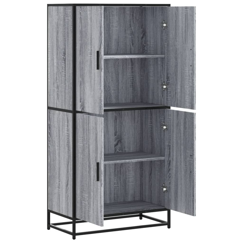 Highboard Grey Sonoma 68x35x139 cm Engineered Wood