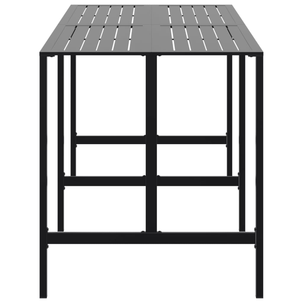 Bar Table Black 200x100x110 cm Powder-coated Steel