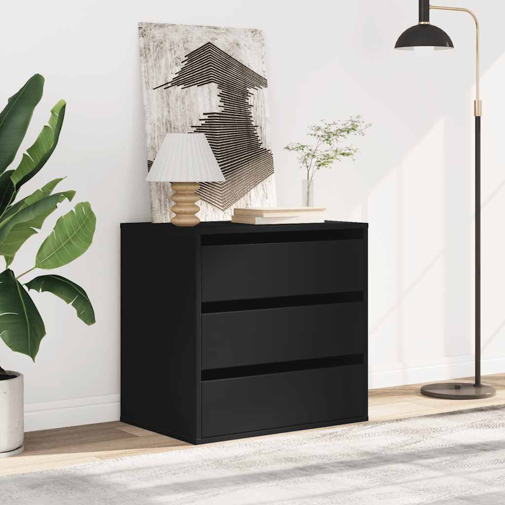 Corner Chest of Drawers Black 60x41x58 cm Engineered Wood