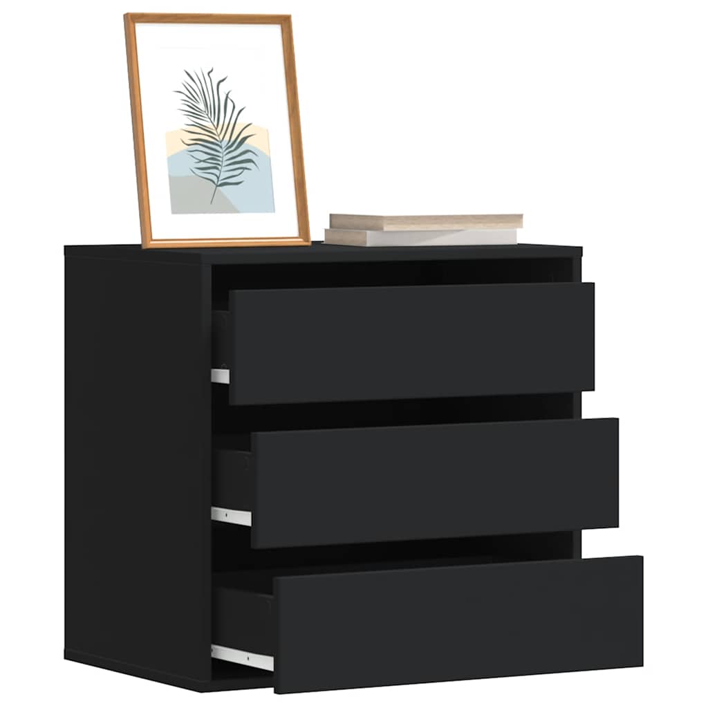 Corner Chest of Drawers Black 60x41x58 cm Engineered Wood
