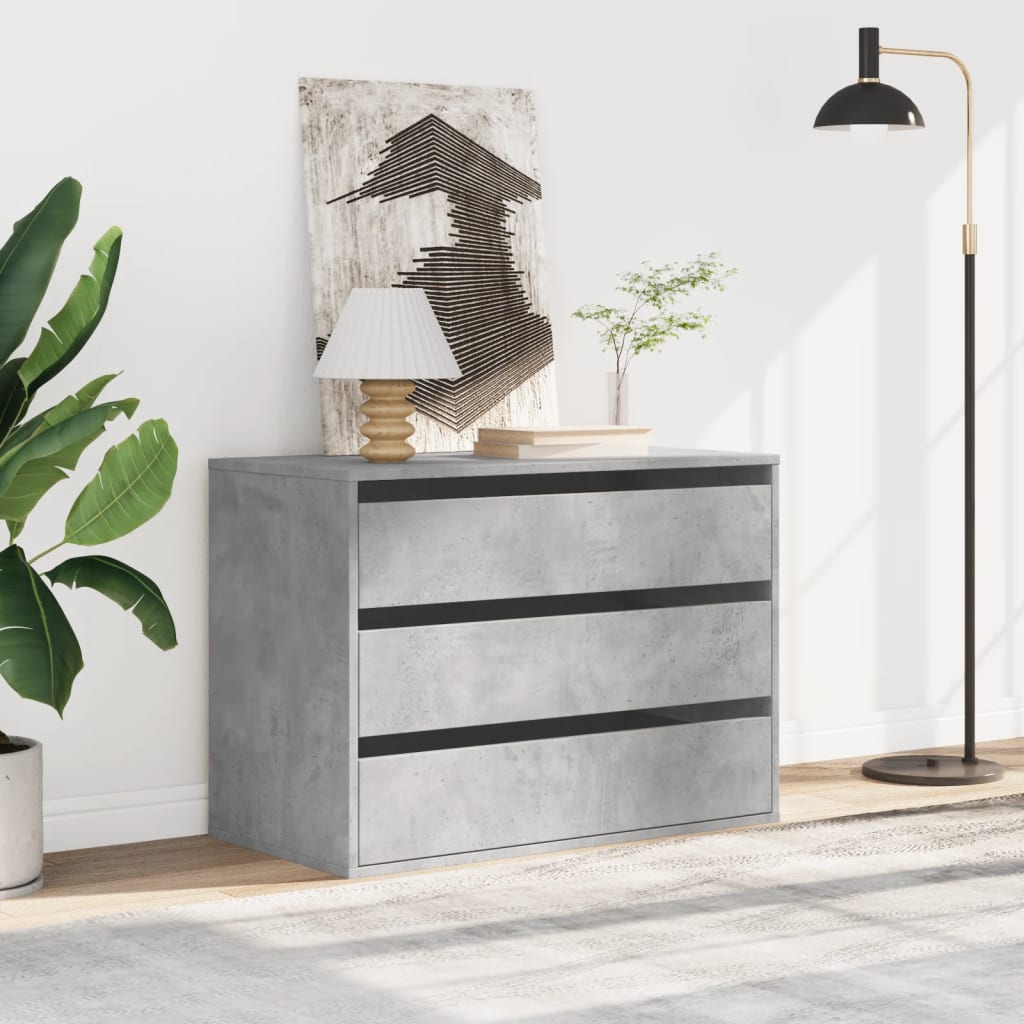Corner Chest of Drawers Concrete Grey 80x41x58 cm Engineered Wood