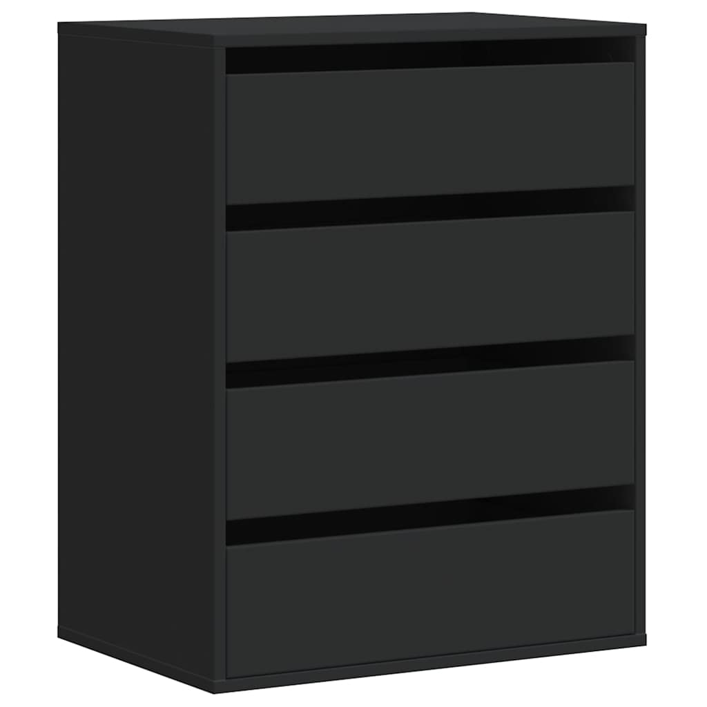 Corner Chest of Drawers Black 60x41x76 cm Engineered Wood