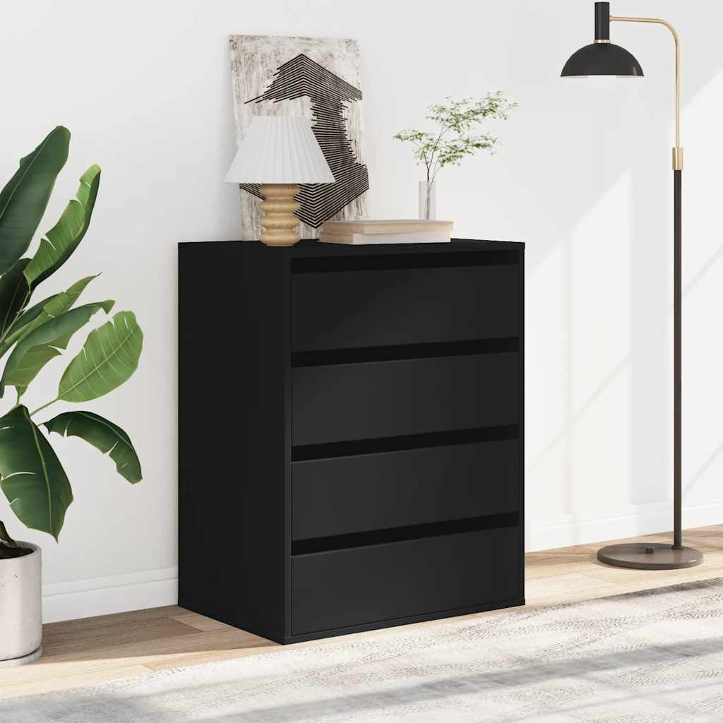 Corner Chest of Drawers Black 60x41x76 cm Engineered Wood
