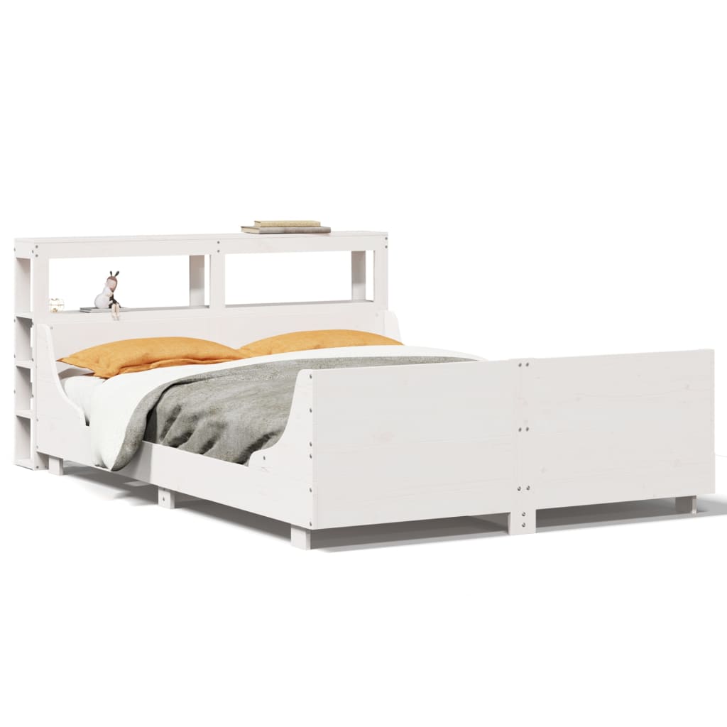 Bed Frame without Mattress White 120x200 cm Solid Wood Pine