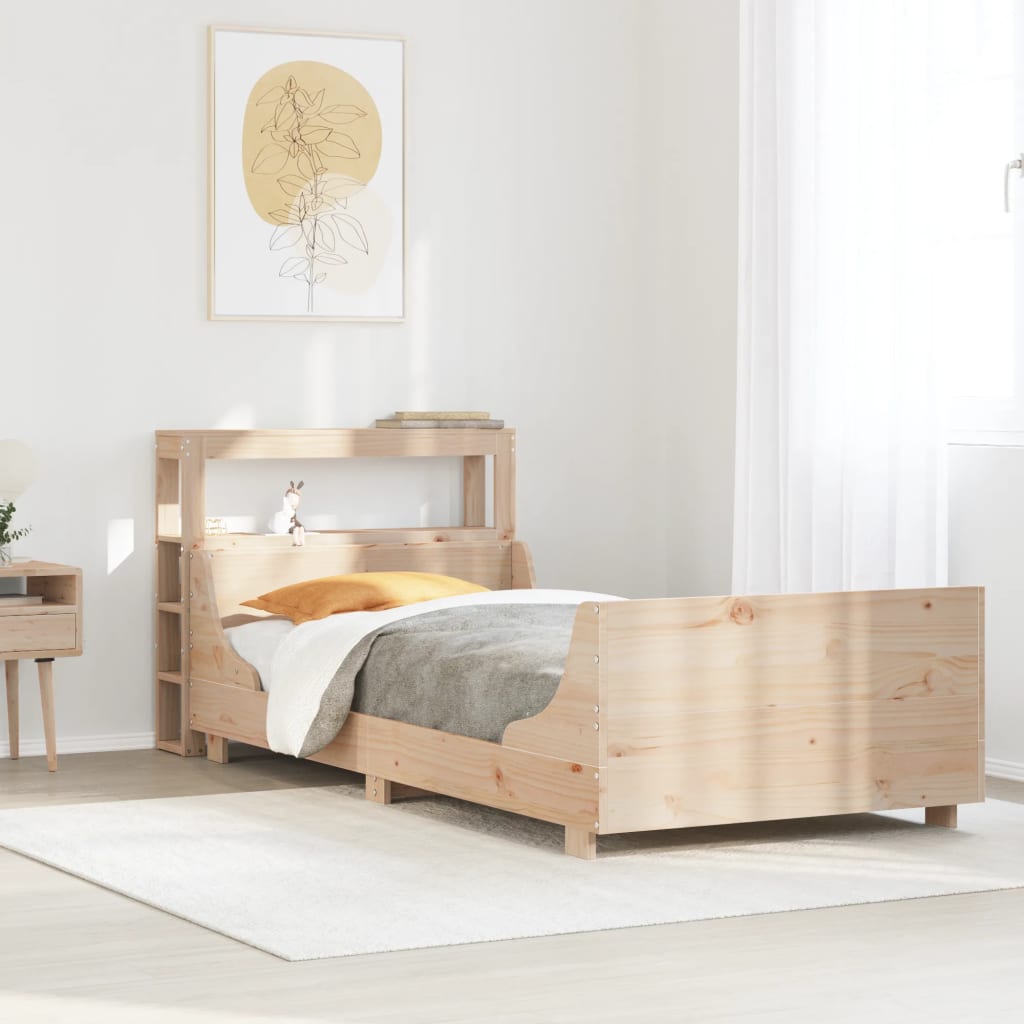 Bed Frame without Mattress 90x200 cm Solid Wood Pine