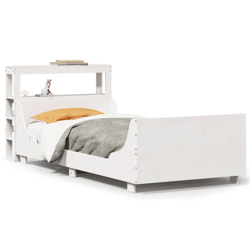 Bed Frame without Mattress White 90x200 cm Solid Wood Pine