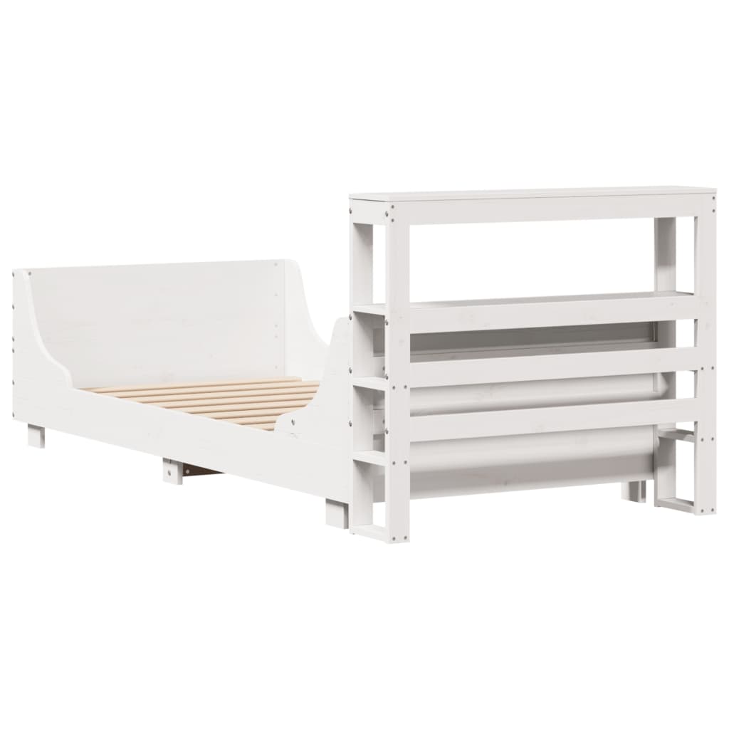 Bed Frame without Mattress White 90x200 cm Solid Wood Pine