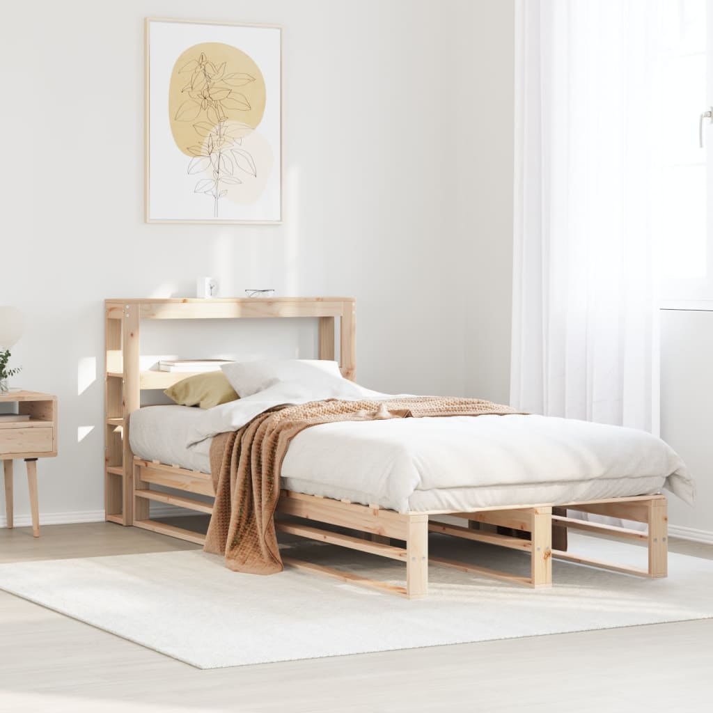 Bed Frame without Mattress 90x200 cm Solid Wood Pine