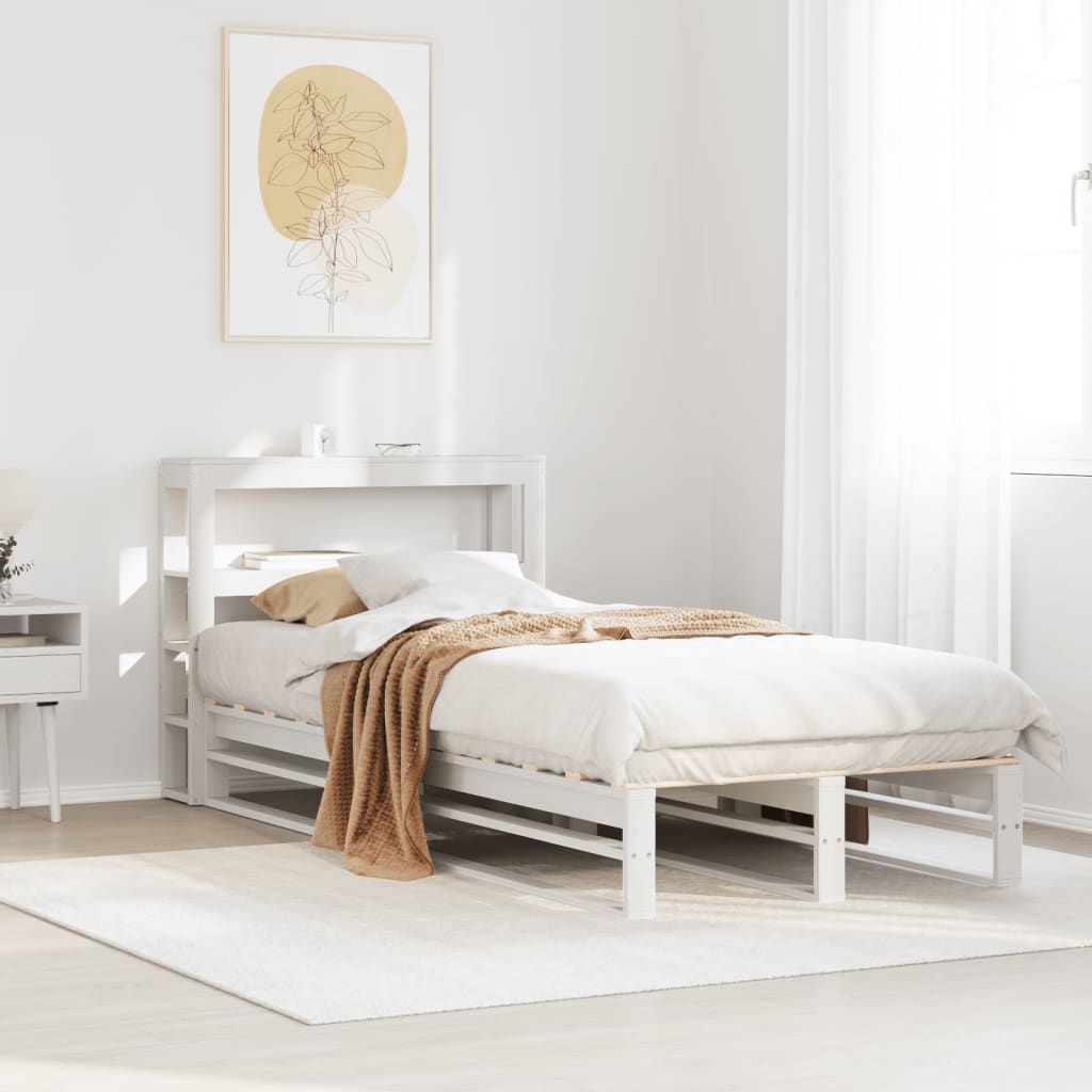 Bed Frame without Mattress White 90x200 cm Solid Wood Pine