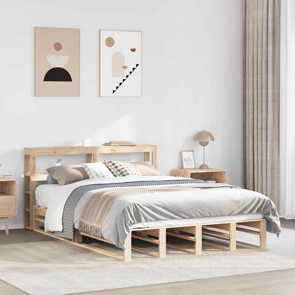 Bed Frame without Mattress 120x200 cm Solid Wood Pine