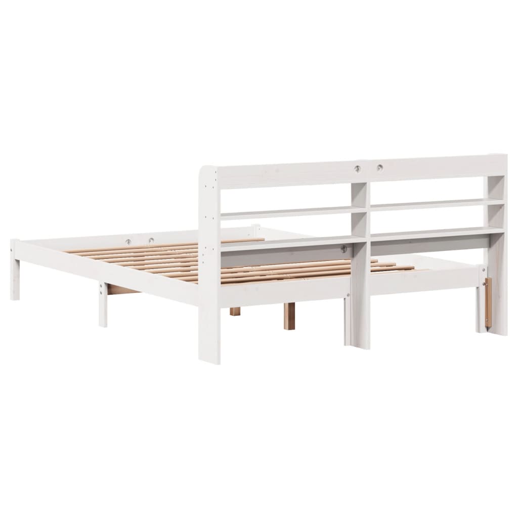 Bed Frame without Mattress White 120x200 cm Solid Wood Pine