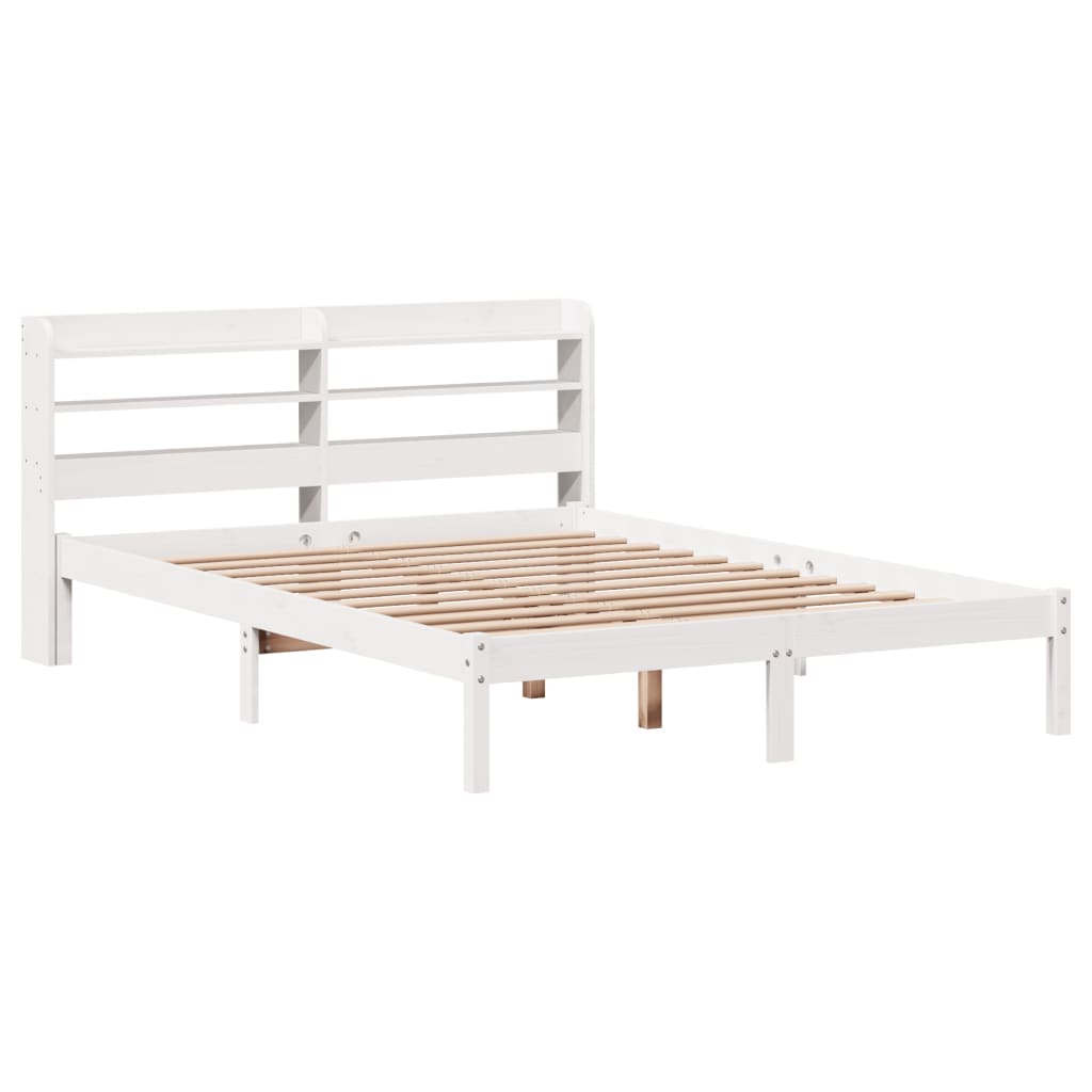 Bed Frame without Mattress White 140x200 cm Solid Wood Pine