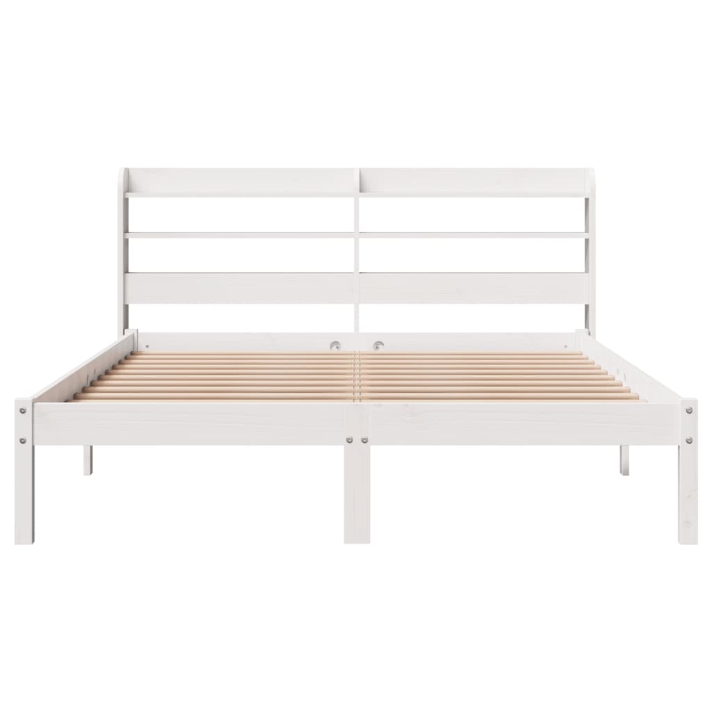 Bed Frame without Mattress White 160x200 cm Solid Wood Pine