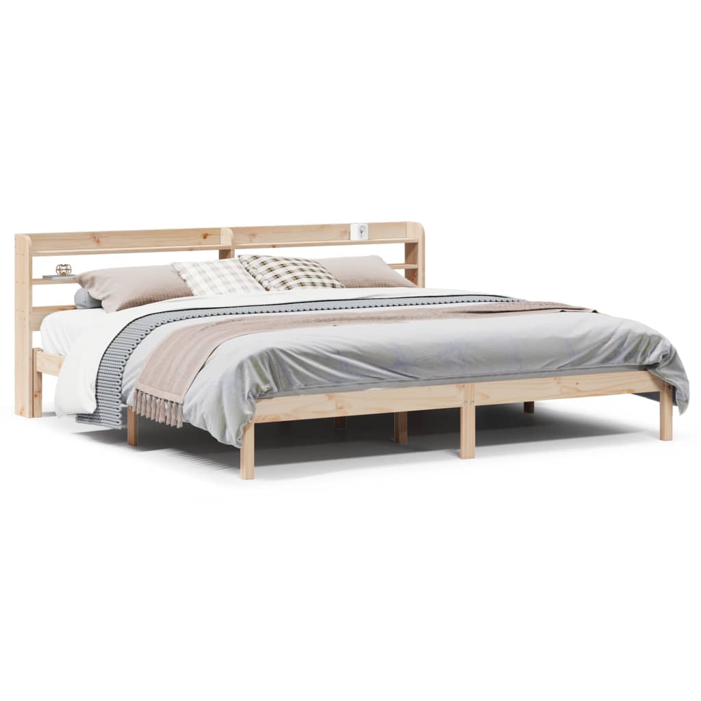 Bed Frame without Mattress 180x200 cm Super King Solid Wood Pine