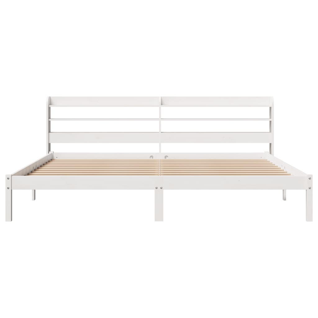Bed Frame without Mattress White 180x200 cm Super King Solid Wood Pine