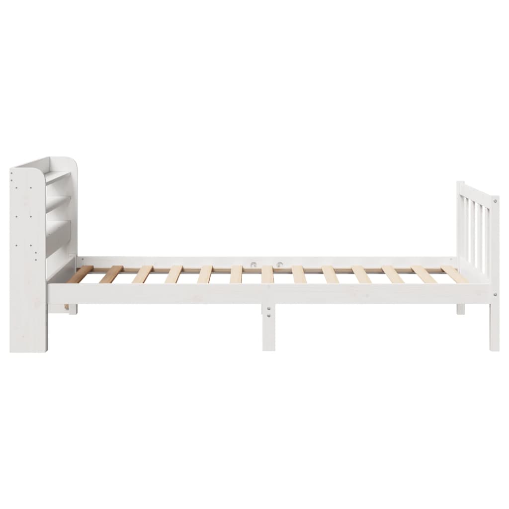 Bed Frame without Mattress White 90x190 cm Single Solid Wood Pine