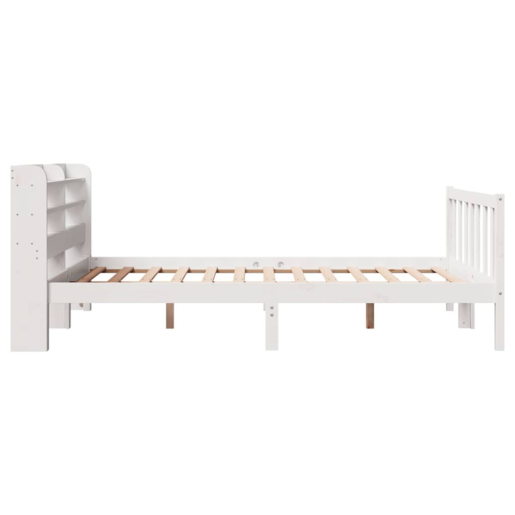 Bed Frame without Mattress White 140x190 cm Solid Wood Pine