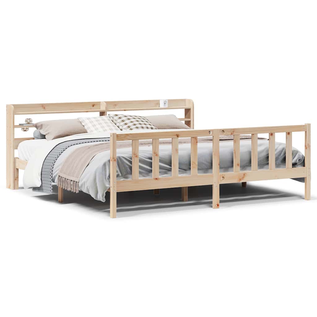 Bed Frame without Mattress 180x200 cm Super King Solid Wood Pine