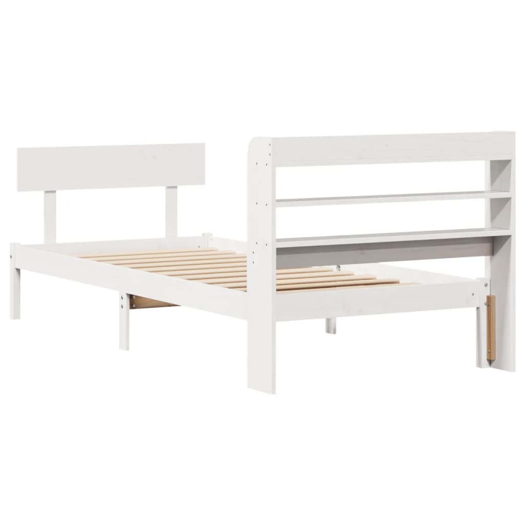 Bed Frame without Mattress White 100x200 cm Solid Wood Pine