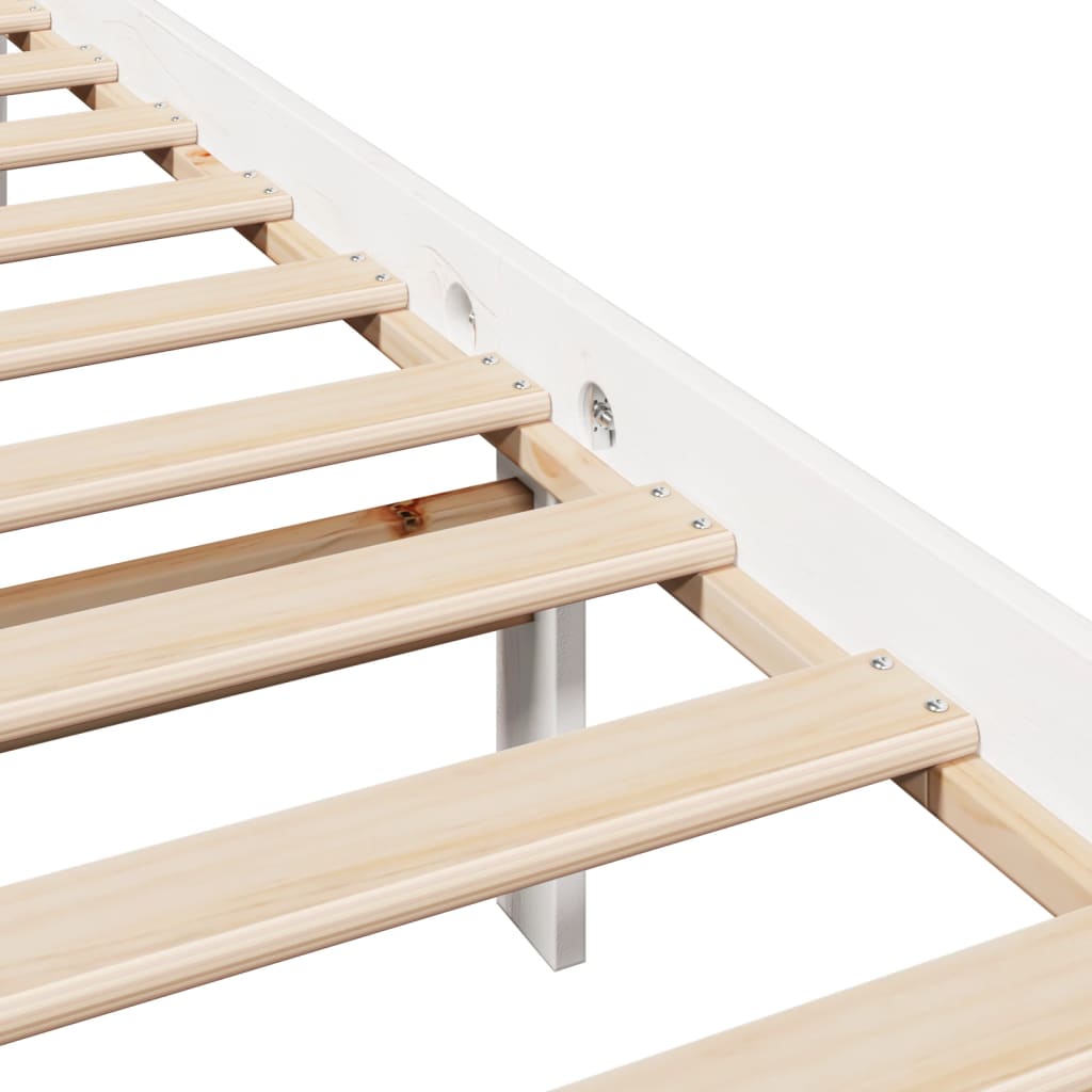 Bed Frame without Mattress White 100x200 cm Solid Wood Pine