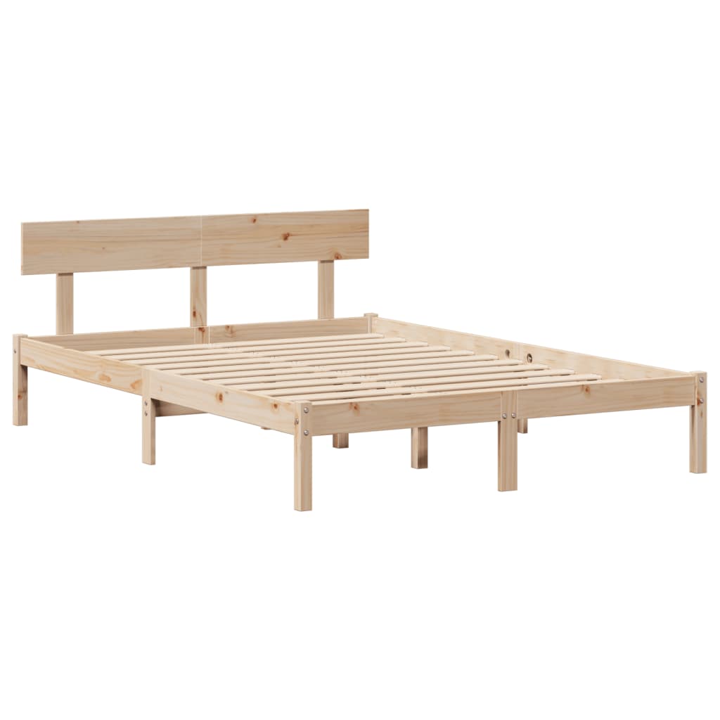 Bed Frame without Mattress 120x200 cm Solid Wood Pine
