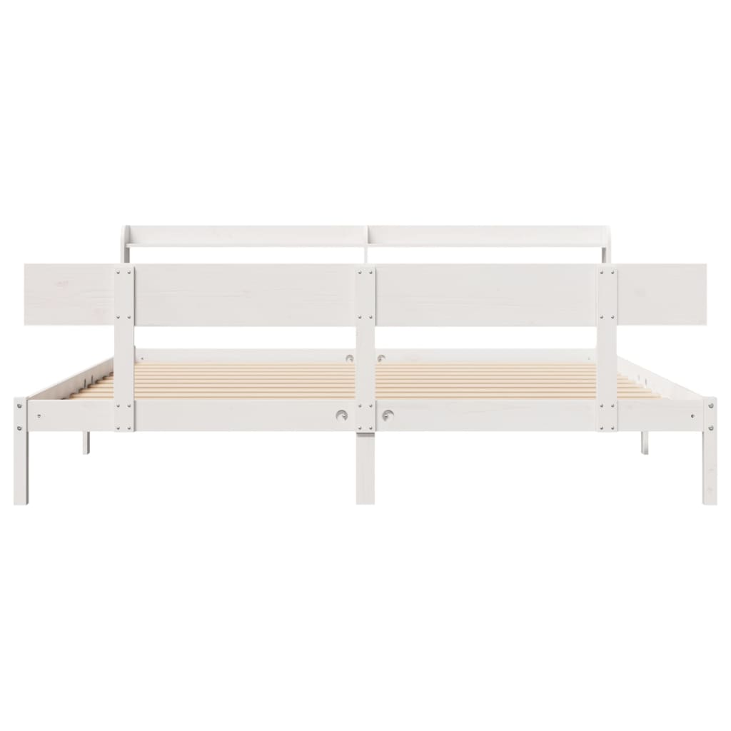 Bed Frame without Mattress White 180x200 cm Super King Solid Wood Pine