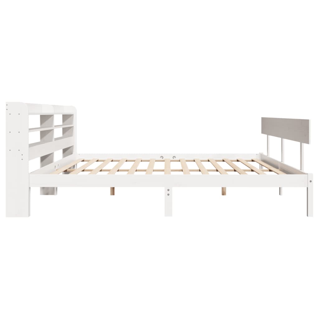 Bed Frame without Mattress White 180x200 cm Super King Solid Wood Pine