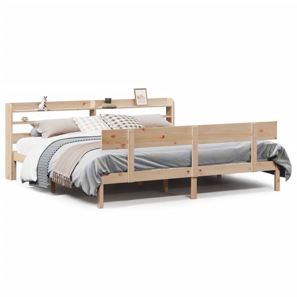 Bed Frame without Mattress 200x200 cm Solid Wood Pine