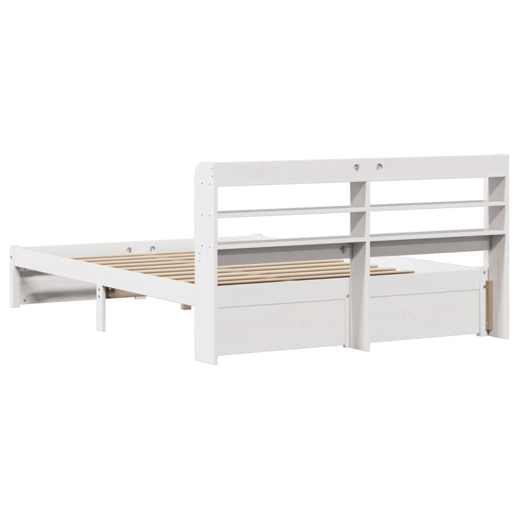 Bed Frame with Headboard without Mattress White 150x200 cm King Size