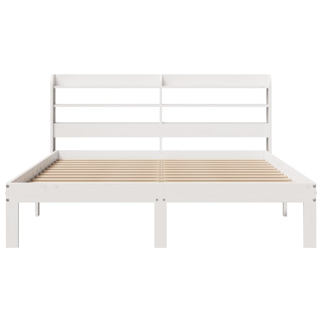 Bed Frame with Headboard without Mattress White 120x190 cm Small Double