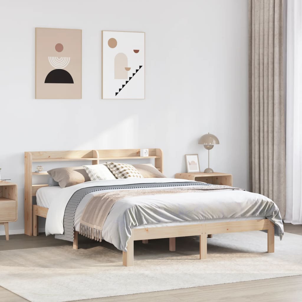 Bed Frame with Headboard without Mattress 135x190 cm Double