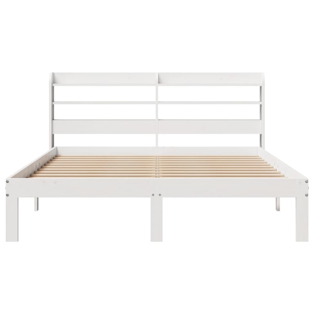 Bed Frame with Headboard without Mattress White 135x190 cm Double
