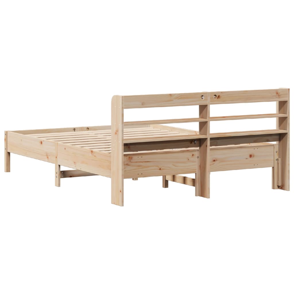 Bed Frame without Mattress 150x200 cm King Size Solid Wood Pine